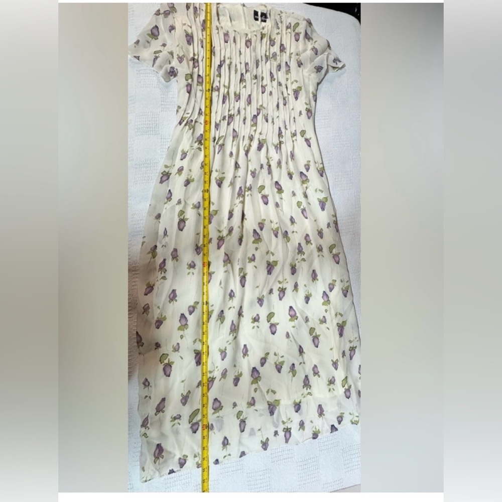 Vintage Positive Attitude Cream and Purple Floral Maxi Dress - Picture 8 of 10